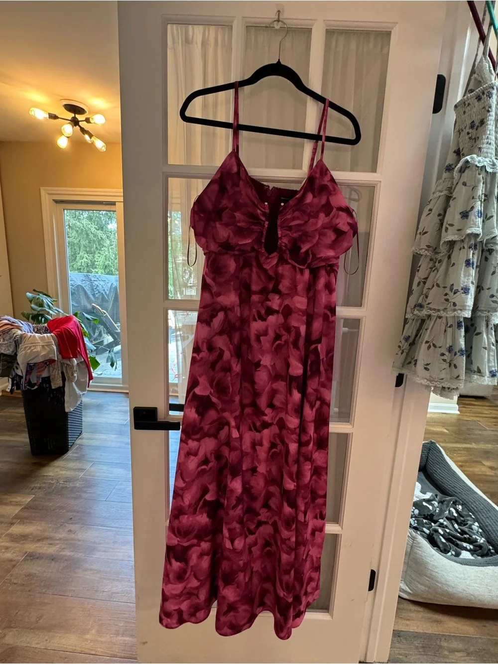 Abercrombie & Fitch Bra Free Hardware Maxi Dress Purple Floral